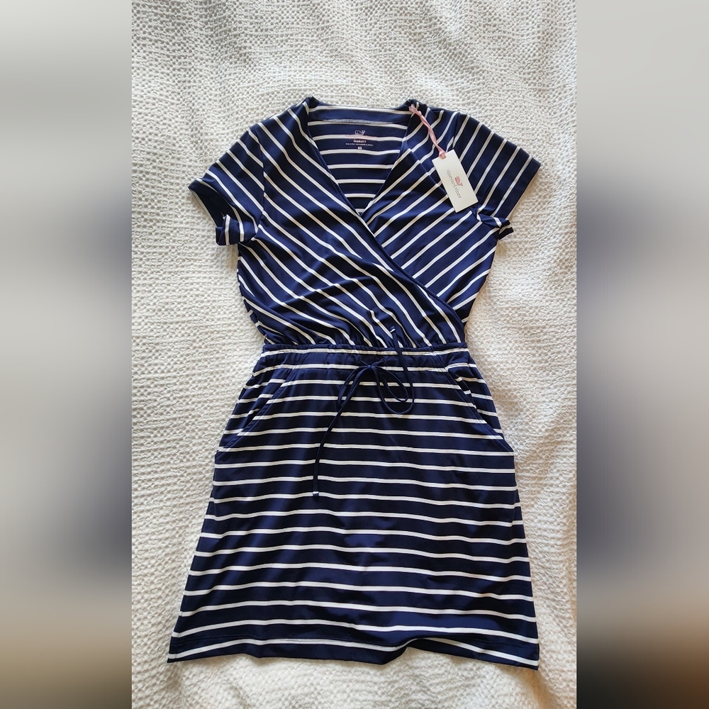 Vineyard Vines Navy and White Striped Mini Dress